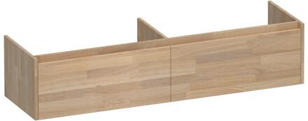 Brauer Embrace - Onderkast - 160 cm - met 2 Softclose Lades Greeploos en 2 Sifon Uitsparingen - Vingerlas Eiken Grijs