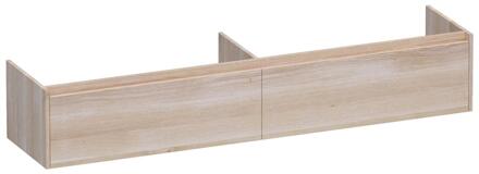 Brauer Embrace - Onderkast - 200 cm - met 2 Softclose Lades Greeploos en 2 Sifon Uitsparingen - Lamellen Eiken Wit