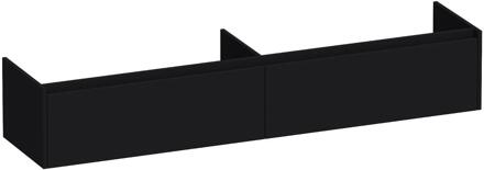 Brauer Embrace - Onderkast - 200 cm - met 2 Softclose Lades Greeploos en 2 Sifon Uitsparingen - Mat Zwart