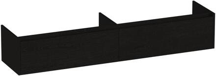 Brauer Embrace - Onderkast - 200 cm - met 2 Softclose Lades Greeploos en 2 Sifon Uitsparingen - Timber Black