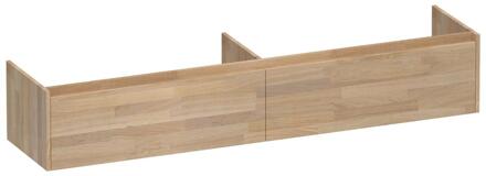 Brauer Embrace - Onderkast - 200 cm - met 2 Softclose Lades Greeploos en 2 Sifon Uitsparingen - Vingerlas Eiken Grijs