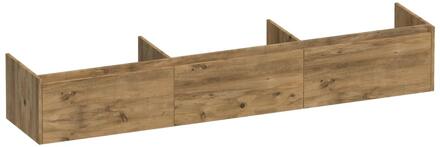 Brauer Embrace - Onderkast - 220 cm - met 3 Softclose Lades Greeploos en 0 cm - Sifon Uitsparingen - Chateau
