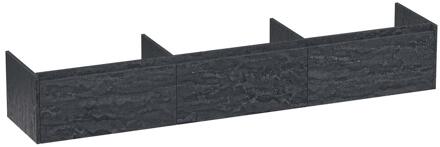 Brauer Embrace - Onderkast - 220 cm - met 3 Softclose Lades Greeploos en 0 cm - Sifon Uitsparingen - Damascus