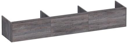 Brauer Embrace - Onderkast - 220 cm - met 3 Softclose Lades Greeploos en 0 cm - Sifon Uitsparingen - Driftwood