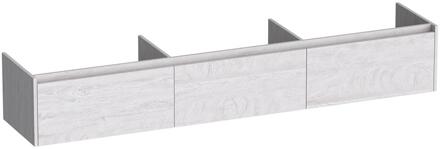 Brauer Embrace - Onderkast - 220 cm - met 3 Softclose Lades Greeploos en 0 cm - Sifon Uitsparingen - Forest Seashell