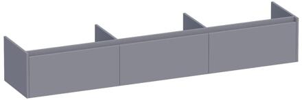 Brauer Embrace - Onderkast - 220 cm - met 3 Softclose Lades Greeploos en 0 cm - Sifon Uitsparingen - Mat Grijs