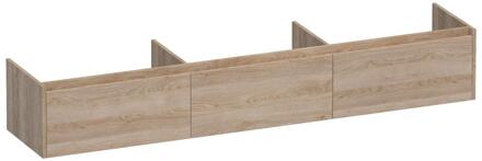 Brauer Embrace - Onderkast - 220 cm - met 3 Softclose Lades Greeploos en 0 cm - Sifon Uitsparingen - Sunlit