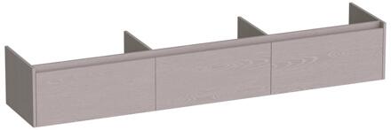 Brauer Embrace - Onderkast - 220 cm - met 3 Softclose Lades Greeploos en 0 cm - Sifon Uitsparingen - Timber Greige
