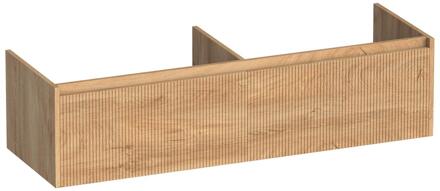 Brauer Embrace Wavy - Onderkast - 140 cm - met 2 Softclose Lades Greeploos en 2 Sifon Uitsparingen - Forest Tan