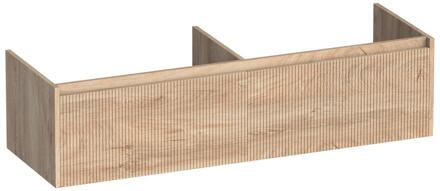 Brauer Embrace Wavy - Onderkast - 140 cm - met 2 Softclose Lades Greeploos en 2 Sifon Uitsparingen - Forest Wheat