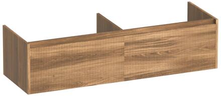 Brauer Embrace Wavy - Onderkast - 140 cm - met 2 Softclose Lades Greeploos en 2 Sifon Uitsparingen - Honey