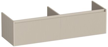 Brauer Embrace Wavy - Onderkast - 140 cm - met 2 Softclose Lades Greeploos en 2 Sifon Uitsparingen - Mat Beige