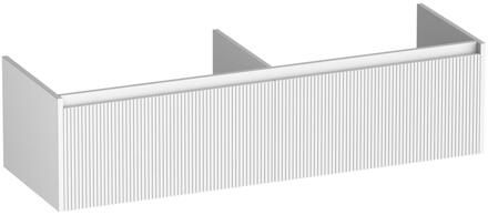 Brauer Embrace Wavy - Onderkast - 140 cm - met 2 Softclose Lades Greeploos en 2 Sifon Uitsparingen - Mat Wit