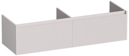 Brauer Embrace Wavy - Onderkast - 140 cm - met 2 Softclose Lades Greeploos en 2 Sifon Uitsparingen - Mat Zand