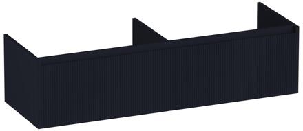 Brauer Embrace Wavy - Onderkast - 140 cm - met 2 Softclose Lades Greeploos en 2 Sifon Uitsparingen - Mat Zwart