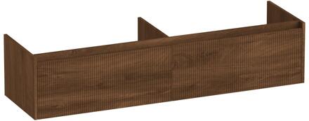 Brauer Embrace Wavy - Onderkast - 160 cm - met 2 Softclose Lades Greeploos en 2 Sifon Uitsparingen - Forest Cacao