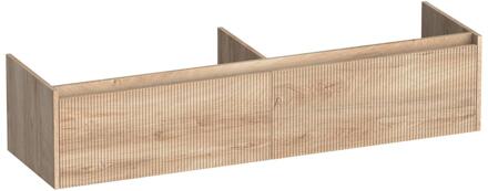 Brauer Embrace Wavy - Onderkast - 160 cm - met 2 Softclose Lades Greeploos en 2 Sifon Uitsparingen - Forest Wheat