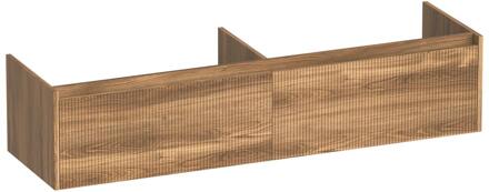 Brauer Embrace Wavy - Onderkast - 160 cm - met 2 Softclose Lades Greeploos en 2 Sifon Uitsparingen - Honey