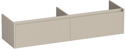 Brauer Embrace Wavy - Onderkast - 160 cm - met 2 Softclose Lades Greeploos en 2 Sifon Uitsparingen - Mat Beige