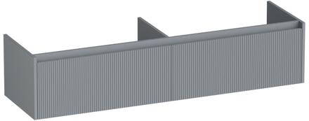 Brauer Embrace Wavy - Onderkast - 160 cm - met 2 Softclose Lades Greeploos en 2 Sifon Uitsparingen - Mat Grijs