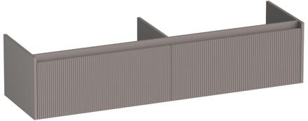 Brauer Embrace Wavy - Onderkast - 160 cm - met 2 Softclose Lades Greeploos en 2 Sifon Uitsparingen - Mat Taupe