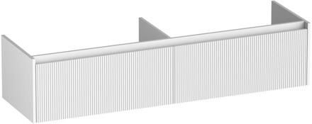 Brauer Embrace Wavy - Onderkast - 160 cm - met 2 Softclose Lades Greeploos en 2 Sifon Uitsparingen - Mat Wit