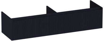 Brauer Embrace Wavy - Onderkast - 160 cm - met 2 Softclose Lades Greeploos en 2 Sifon Uitsparingen - Mat Zwart