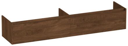 Brauer Embrace Wavy - Onderkast - 200 cm - met 2 Softclose Lades Greeploos en 2 Sifon Uitsparingen - Forest Cacao