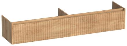 Brauer Embrace Wavy - Onderkast - 200 cm - met 2 Softclose Lades Greeploos en 2 Sifon Uitsparingen - Forest Tan