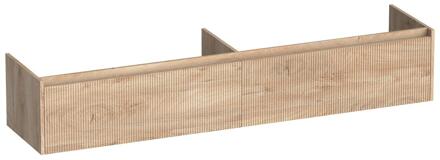 Brauer Embrace Wavy - Onderkast - 200 cm - met 2 Softclose Lades Greeploos en 2 Sifon Uitsparingen - Forest Wheat