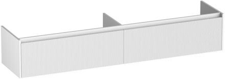 Brauer Embrace Wavy - Onderkast - 200 cm - met 2 Softclose Lades Greeploos en 2 Sifon Uitsparingen - Mat Wit