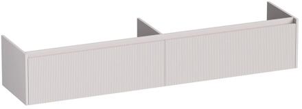 Brauer Embrace Wavy - Onderkast - 200 cm - met 2 Softclose Lades Greeploos en 2 Sifon Uitsparingen - Mat Zand