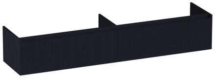 Brauer Embrace Wavy - Onderkast - 200 cm - met 2 Softclose Lades Greeploos en 2 Sifon Uitsparingen - Mat Zwart