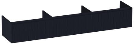 Brauer Embrace Wavy - Onderkast - 220 cm - met 3 Softclose Lades Greeploos en 0 cm - Sifon Uitsparingen - Mat Zwart