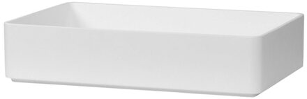 Brauer Fine Stone Slim XL Waskom opbouw - 60x37x13cm - zonder overloop - rechthoek - Finestone mat wit WK-FSSXL Wit mat