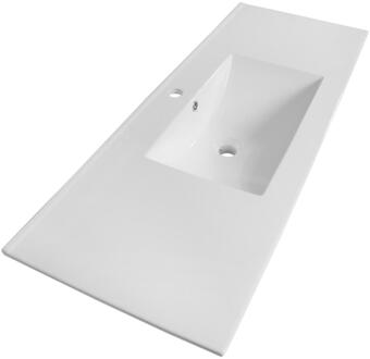 Brauer Frost Wastafel - 120 cm - met 1 Spoelbak en 1 Kraangat - Keramiek Hoogglans Wit