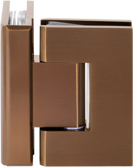 Brauer Glasscharnier 90 graden 2 stuks PVD koper geborsteld Wit Chroom