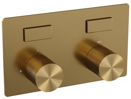 Brauer Gold Carving - 2 functies - inbouwthermostaat - drukknoppen - in/afbouwdelen - goud geborsteld PVD 5-GG-157