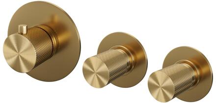 Brauer Gold Carving - Inbouwthermostaat en - Inbouwthermostaat - In/afbouwdelen - Goud Geborsteld PVD