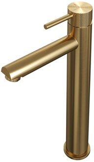 Brauer Gold carving Wastafelmengkraan opbouw - hoog - model a - PVD - geborsteld goud 5-GG-002-HD6 Goud geborsteld PVD