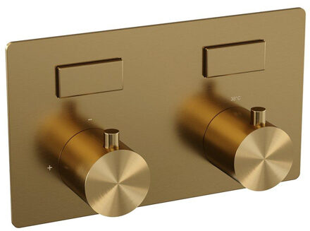 Brauer Gold Edition - 2 functies - inbouwthermostaat - met inbouwdeel - drukknoppen - in/afbouwdelen - goud geborsteld PVD 5-GG-155