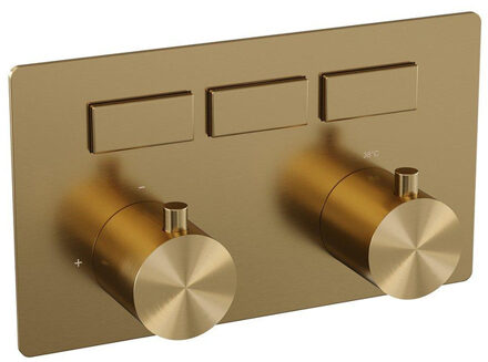 Brauer Gold Edition - 3 functies - inbouwthermostaat - drukknoppen - in/afbouwdelen - goud geborsteld PVD 5-GG-156