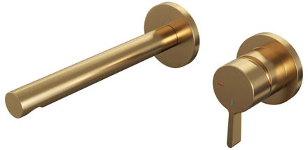 Brauer Gold Edition inbouw wastafelkraan I-model - hendel 2 - geborsteld goud PVD