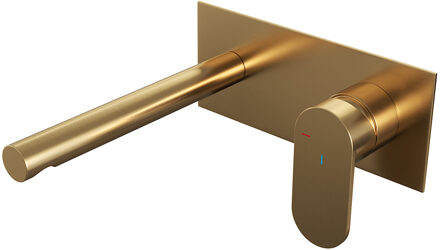 Brauer Gold Edition inbouw wastafelkraan I-model met achterplaat - hendel 3 - geborsteld gold PVD