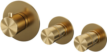 Brauer Gold Edition inbouwthermostaat met 2 stopkranen geborsteld messing PVD