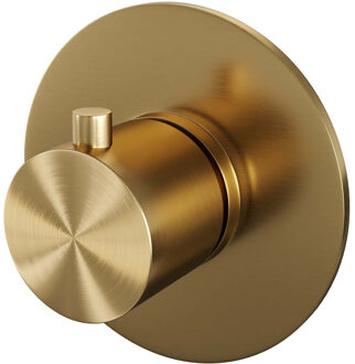 Brauer Gold Edition inbouwthermostaat - met inbouwdeel - 1 gladde knop - PVD - geborsteld goud 5-GG-018RR Chroom