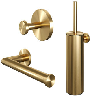 Brauer Gold Edition Toilet Accessoireset - 3-delig - PVD - geborsteld goud 5-GG-323 Goud geborsteld