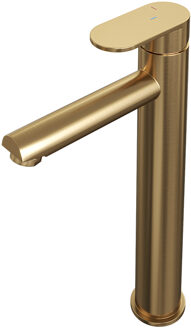 Brauer Gold Edition wastafelkraan verhoogd - hendel 3 - geborsteld goud PVD