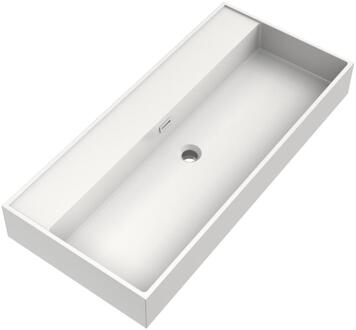 Brauer Gravity Wastafel - 100 cm - met 1 Spoelbak en 0 Kraangaten - Mineraalmarmer Zijdeglans Wit