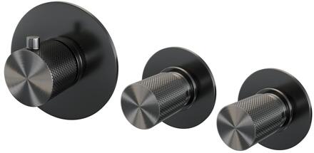 Brauer Gunmetal Carving - Inbouwthermostaat en - Inbouwthermostaat - In/afbouwdelen - Gunmetal Geborsteld PVD